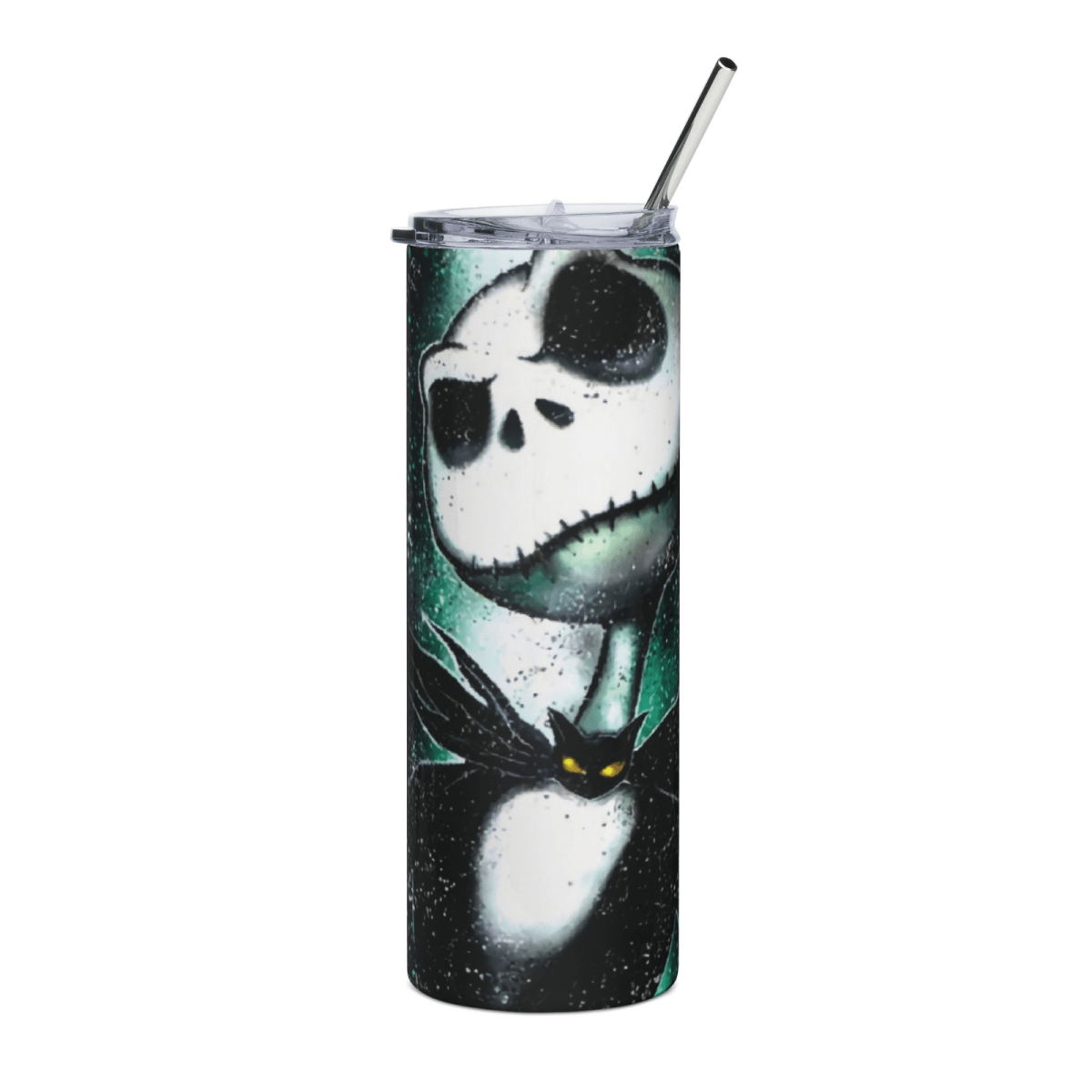 20oz Jack & Sally Nightmare Before Christmas Tumbler Halloween Splatter Art Cup - East Coast Gifts