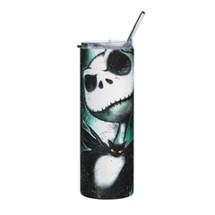 20oz Jack & Sally Nightmare Before Christmas Tumbler Halloween Splatter Art Cup - East Coast Gifts