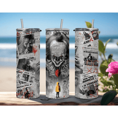 20oz Pennywise Newspaper Stainless Steel Insulated Hot Cold Tumbler with Straw - East Coast Gifts