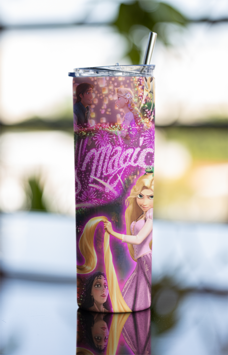 20oz Rapunzel “It’s Magic” Tumbler – Tangled Princess Stainless Steel Cup - East Coast Gifts