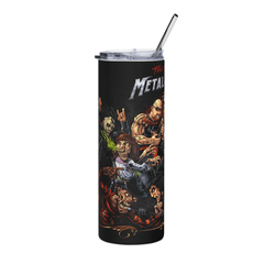 20oz Skinny Tumbler – Horror Metal Slasher Rock Characters Cup with Lid & Straw - East Coast Gifts
