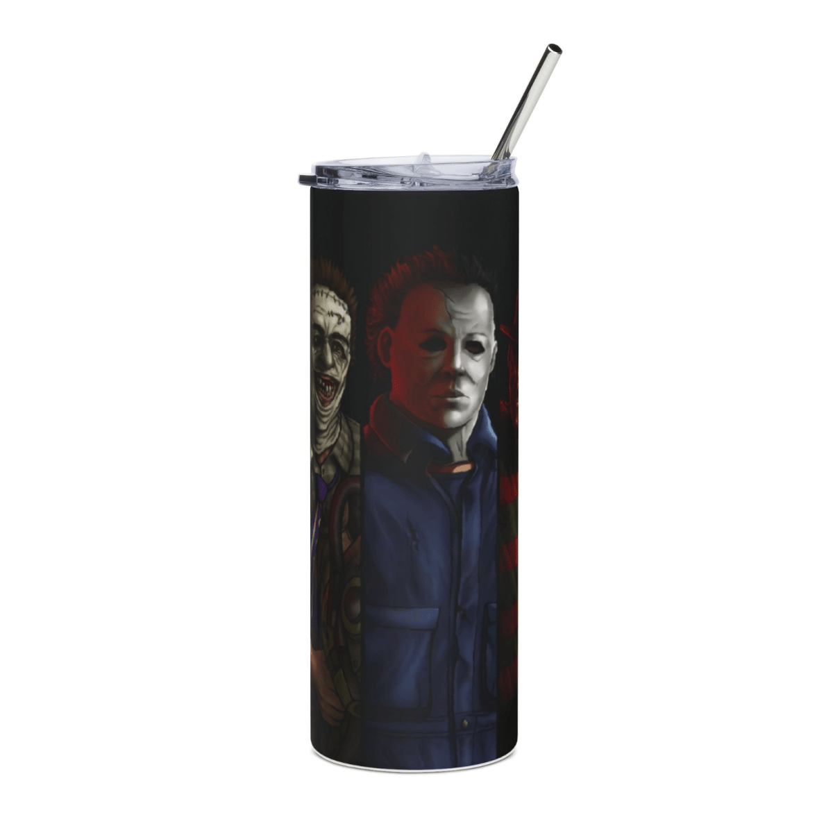 20oz Slasher Legends Tumbler – Freddy Jason Chucky Leatherface Michael Myers Cup - East Coast Gifts