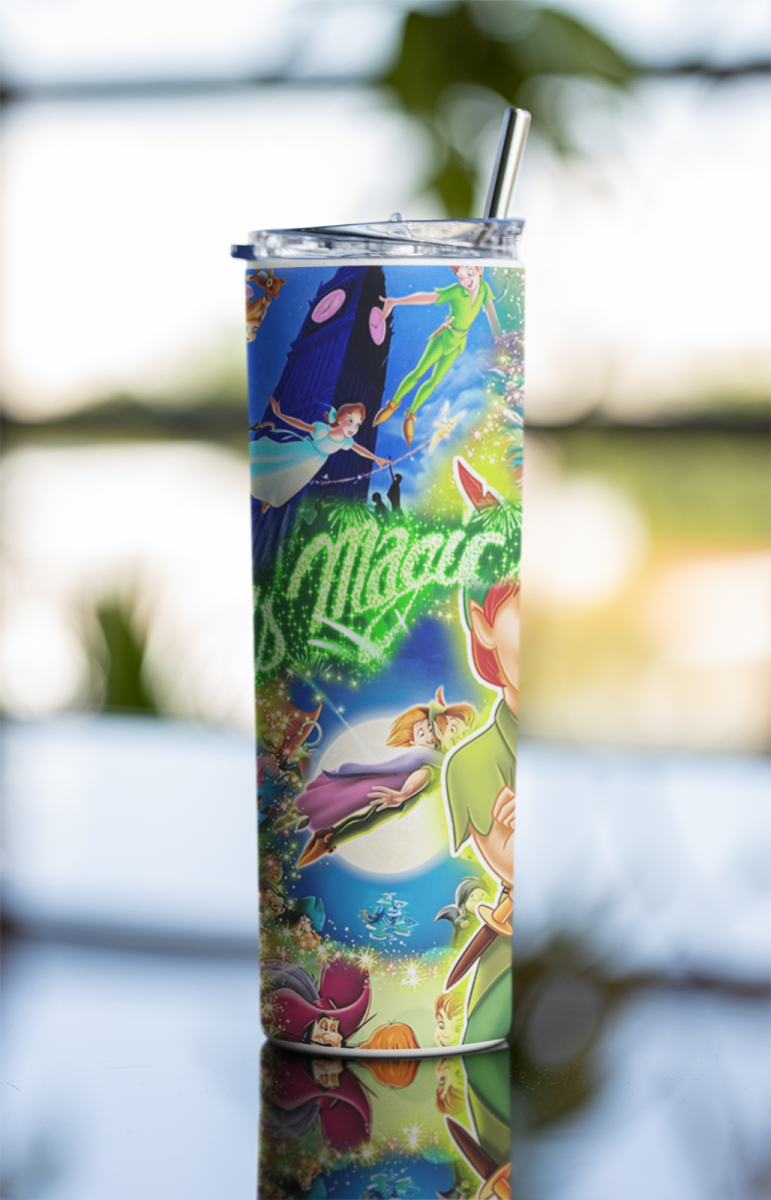 20oz Tinkerbell “It’s Magic” Tumbler – Stainless Steel Cup with Straw & Lid - East Coast Gifts