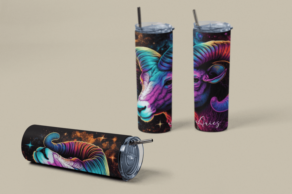 20oz Zodiac Skinny Tumbler Insulated Stainless Steel – Astrology Gift Cup, - East Coast Gifts