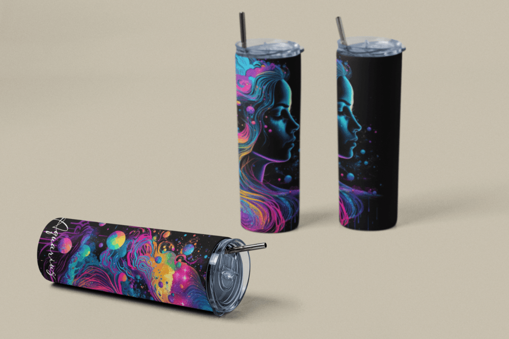 20oz Zodiac Skinny Tumbler Insulated Stainless Steel – Astrology Gift Cup, - East Coast Gifts