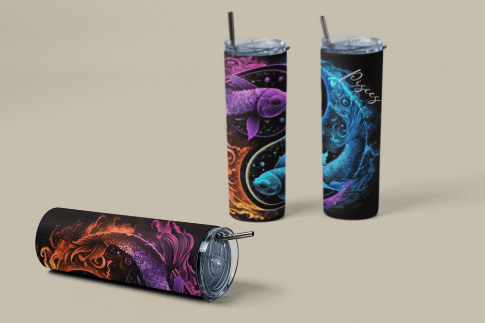 20oz Zodiac Skinny Tumbler Insulated Stainless Steel – Astrology Gift Cup, - East Coast Gifts