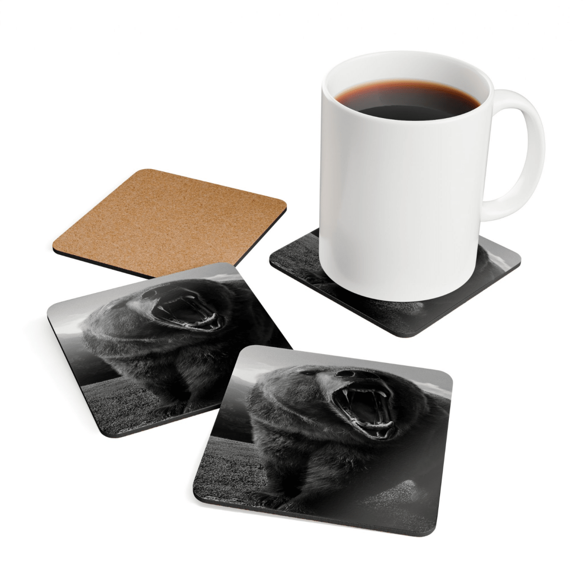 4 Set Majestic Animals Coaster - Wild Animal Safari Forest Dad Gift - East Coast Gifts