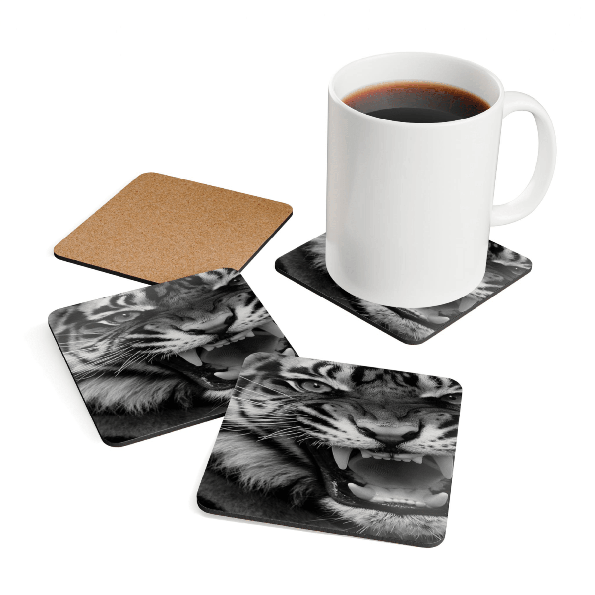 4 Set Majestic Animals Coaster - Wild Animal Safari Forest Dad Gift - East Coast Gifts