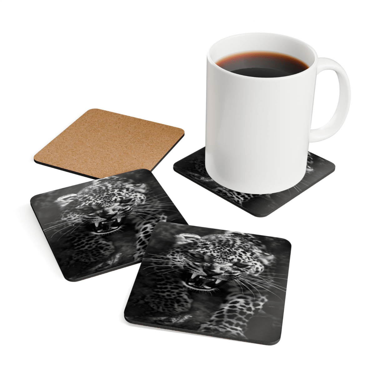 4 Set Majestic Animals Coaster - Wild Animal Safari Forest Dad Gift - East Coast Gifts