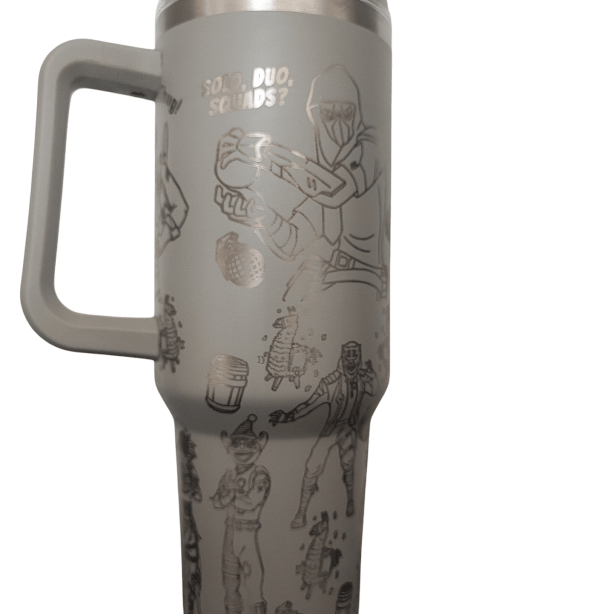 40oz Fortnite - Inspired Engraved Tumbler – Stainless Steel Travel Mug with Handle - East Coast Gifts