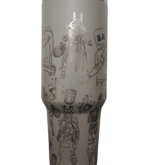 40oz Fortnite - Inspired Engraved Tumbler – Stainless Steel Travel Mug with Handle - East Coast Gifts
