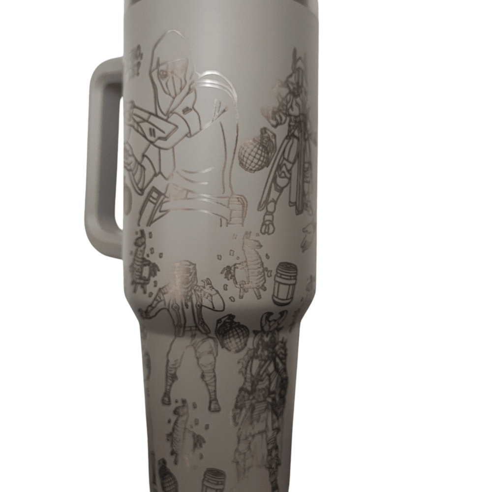 40oz Fortnite - Inspired Engraved Tumbler – Stainless Steel Travel Mug with Handle - East Coast Gifts