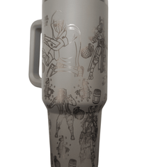 40oz Fortnite - Inspired Engraved Tumbler – Stainless Steel Travel Mug with Handle - East Coast Gifts