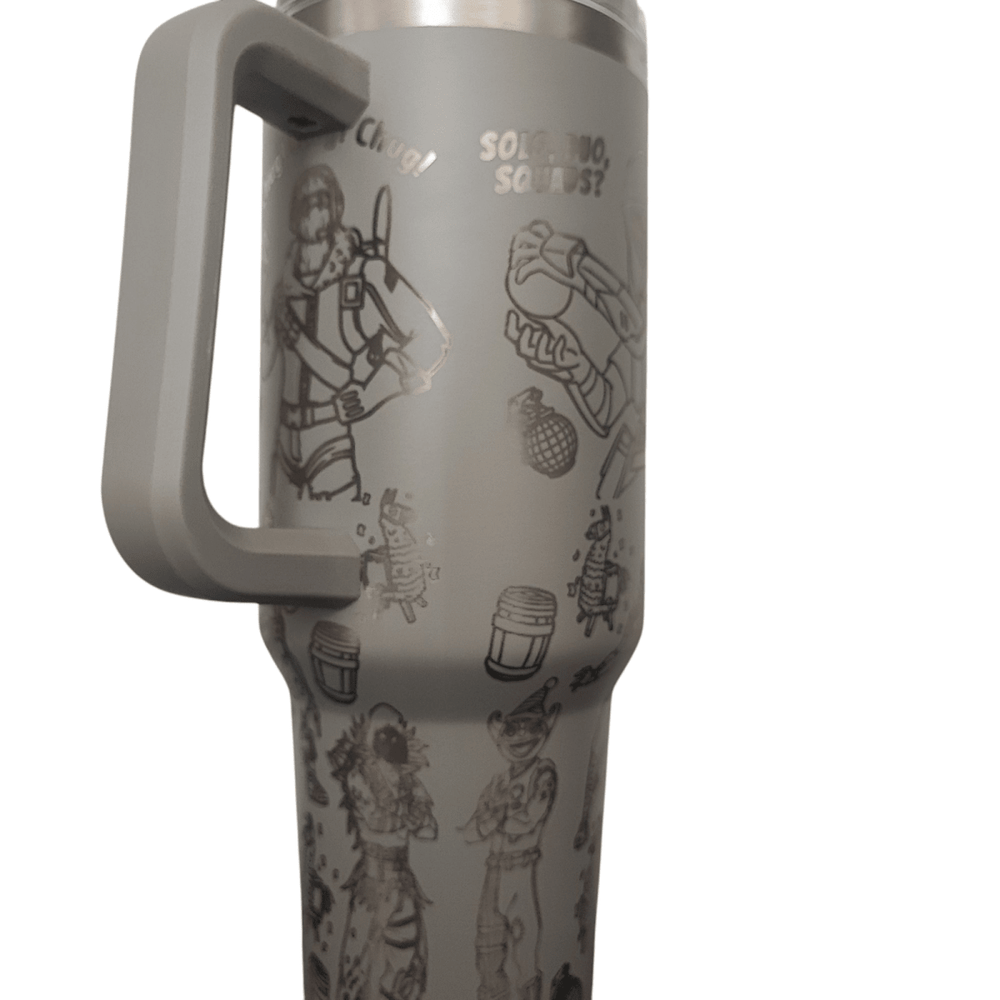 40oz Fortnite - Inspired Engraved Tumbler – Stainless Steel Travel Mug with Handle - East Coast Gifts