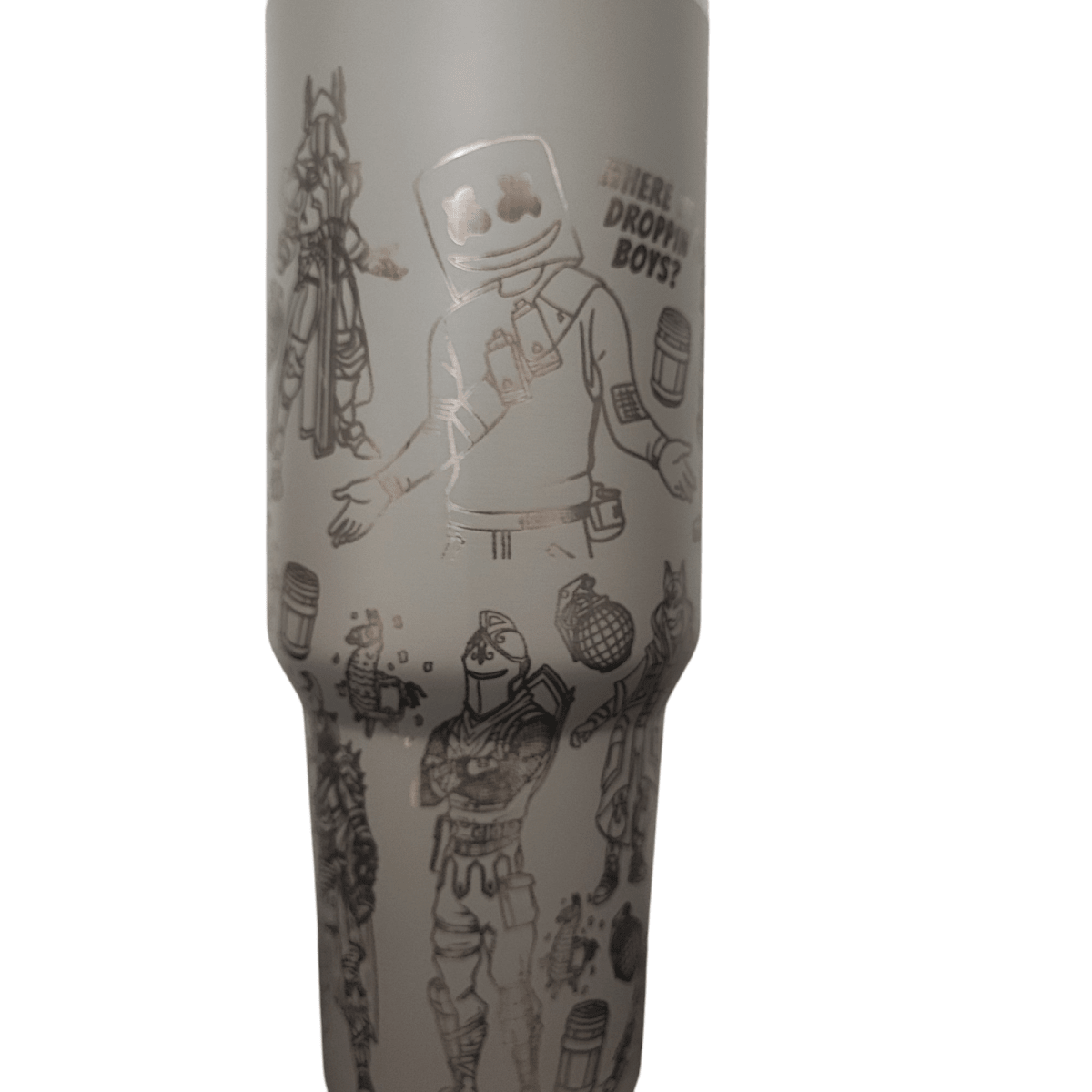 40oz Fortnite - Inspired Engraved Tumbler – Stainless Steel Travel Mug with Handle - East Coast Gifts