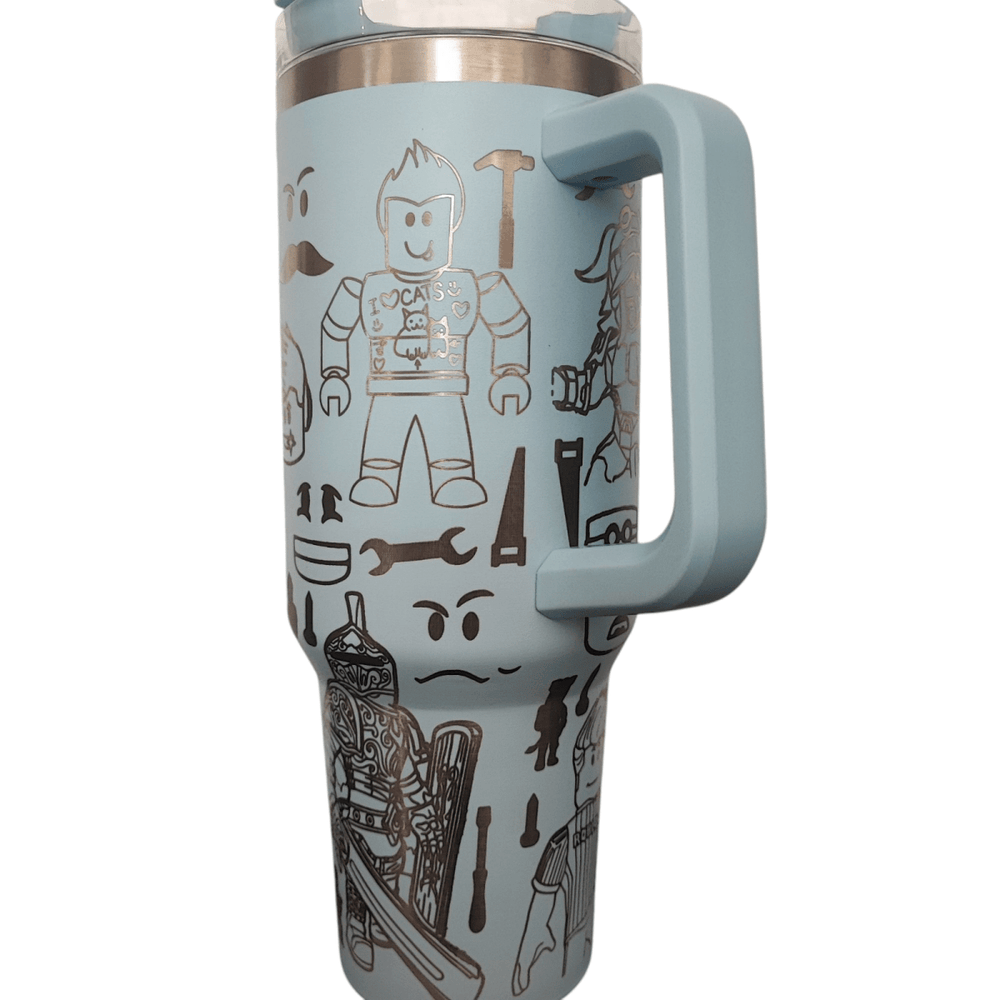 40oz Gaming Inspired Engraved Tumbler – Stainless Steel Travel Mug - East Coast Gifts