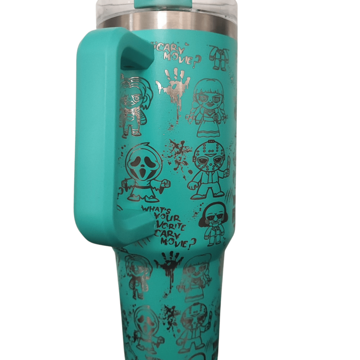 40oz Stanley - Style Horror Engraved Tumbler – Stainless Steel Travel Mug - East Coast Gifts
