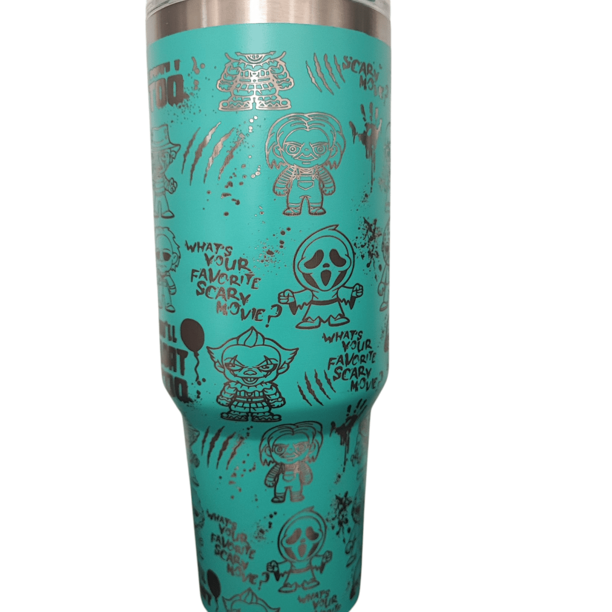 40oz Stanley - Style Horror Engraved Tumbler – Stainless Steel Travel Mug - East Coast Gifts