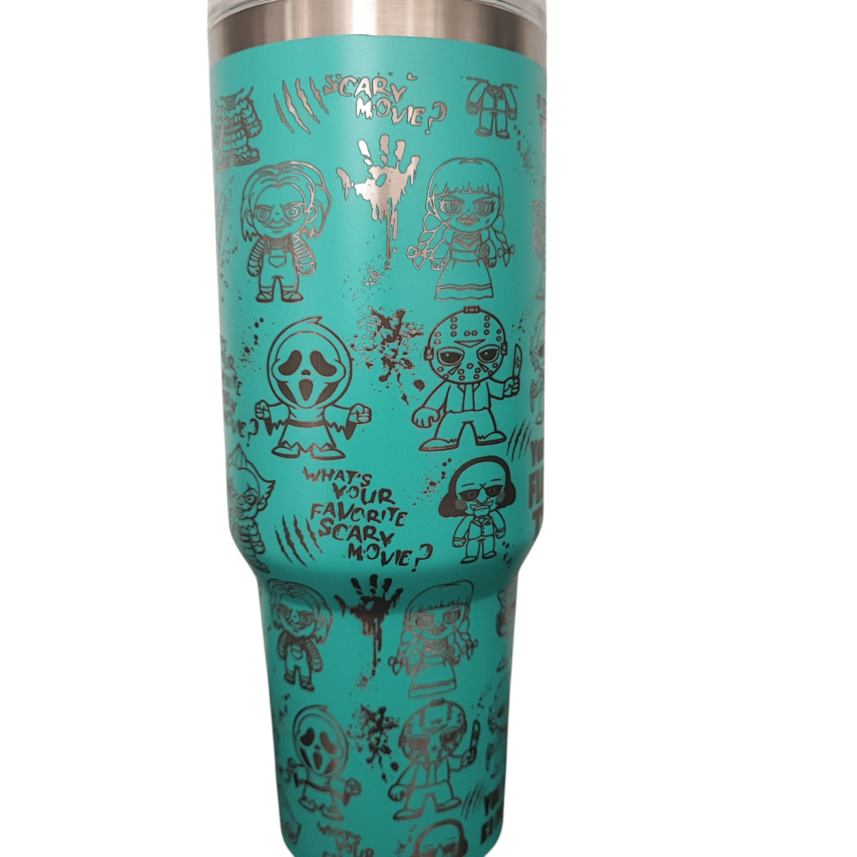 40oz Stanley - Style Horror Engraved Tumbler – Stainless Steel Travel Mug - East Coast Gifts
