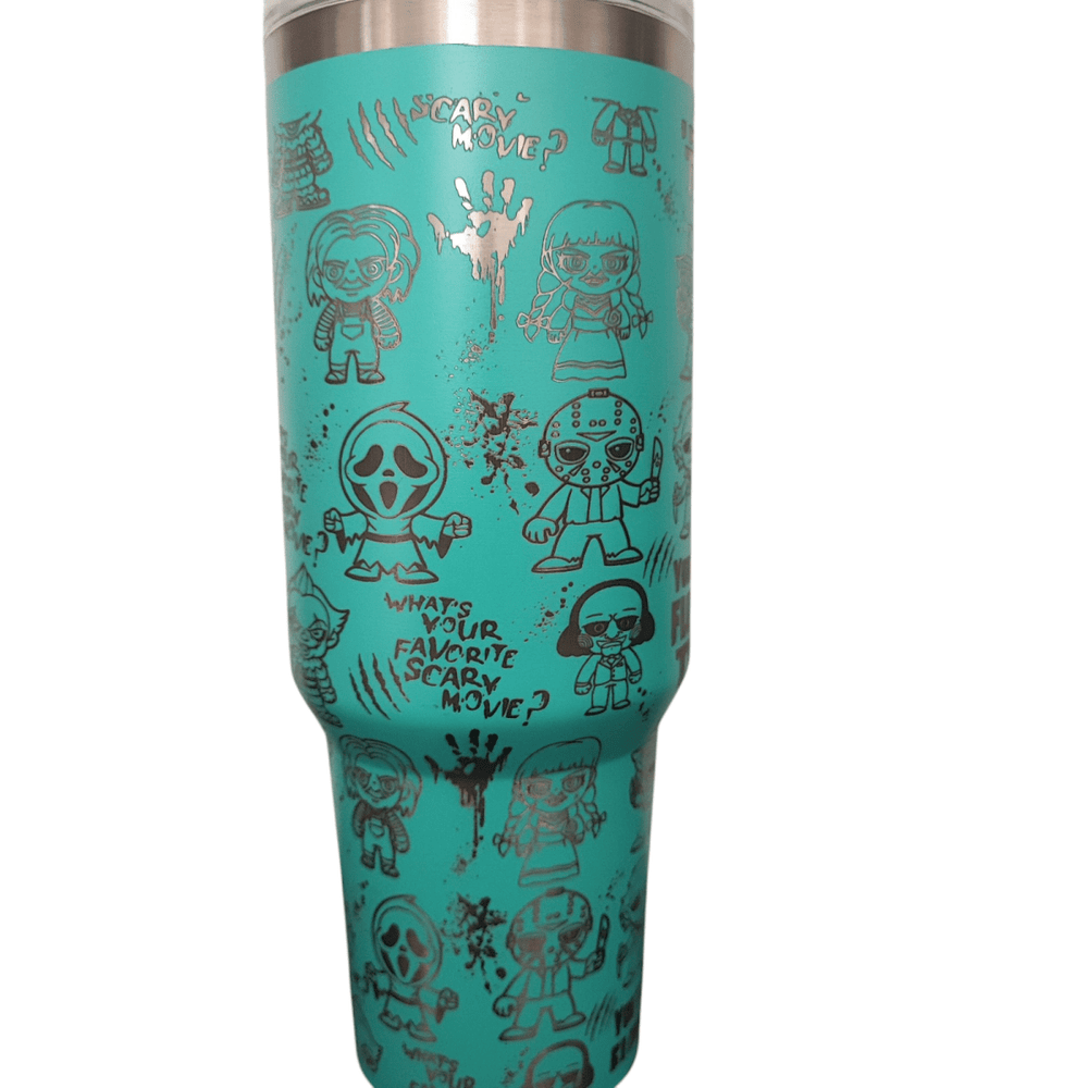 40oz Stanley - Style Horror Engraved Tumbler – Stainless Steel Travel Mug - East Coast Gifts