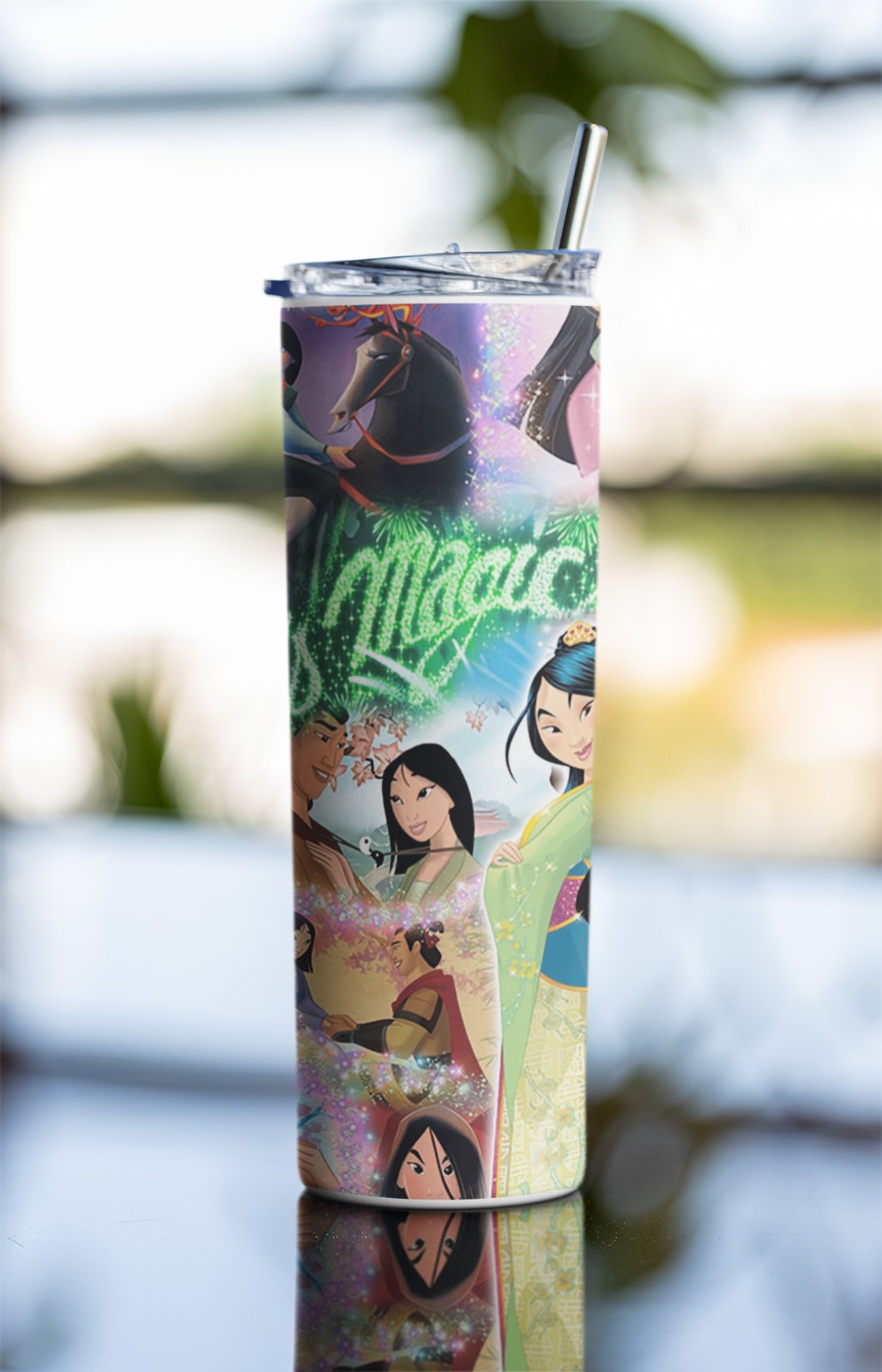 20oz Magic Warrior Princess Tumbler – Stainless Steel Cup with Straw & Lid