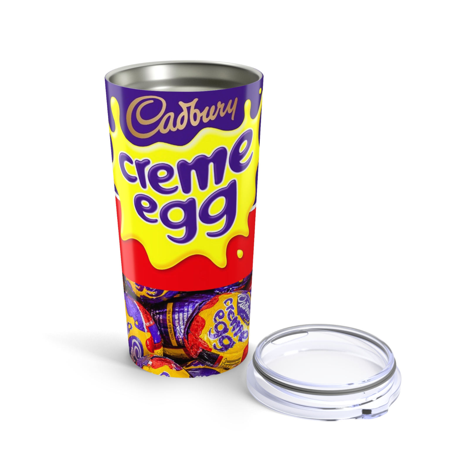 Cadburys Creme Egg Inspired 20 oz, Stainless Steel Tumbler, Hot or Cold