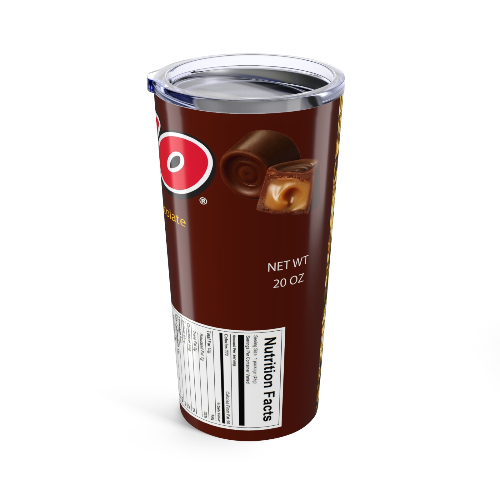 Nestle Rolo Inspired 20 oz, Stainless Steel Tumbler, Hot or Cold