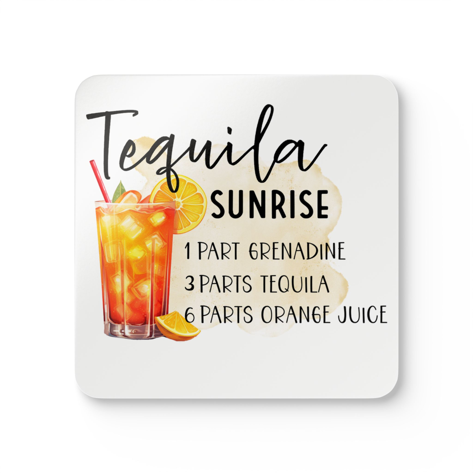 Drink Coaster Bar Kitchen cocktail recipe single or complete set of 16