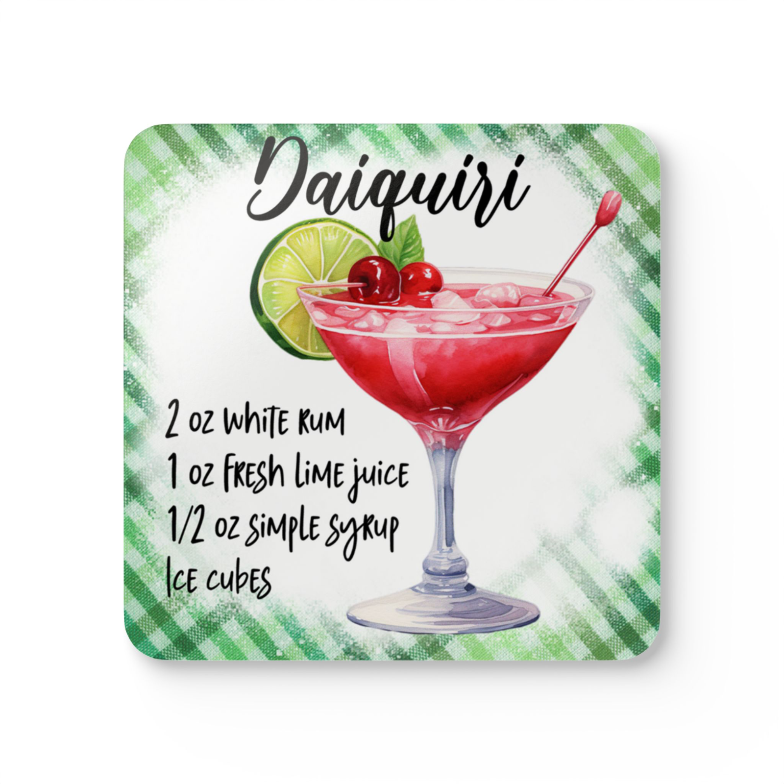 Drink Coaster Bar Kitchen cocktail recipe single or complete set of 16