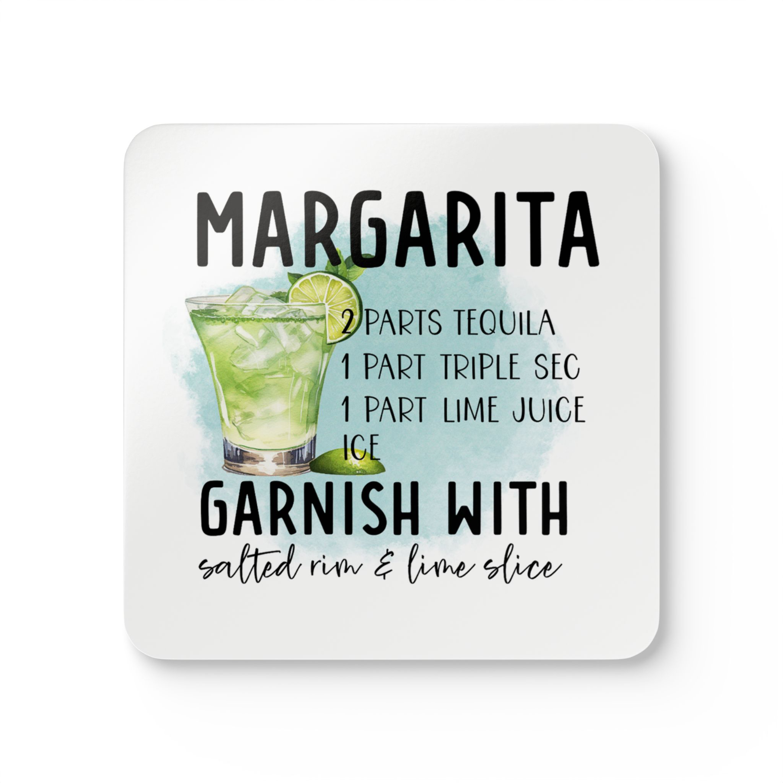 Drink Coaster Bar Kitchen cocktail recipe single or complete set of 16