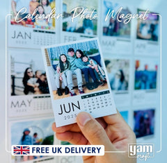 Personalized Photo Calendar Fridge Magnets – Custom Family Set