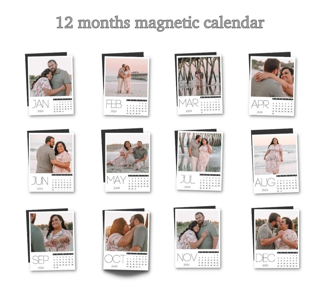 Personalized Photo Calendar Fridge Magnets – Custom Family Set