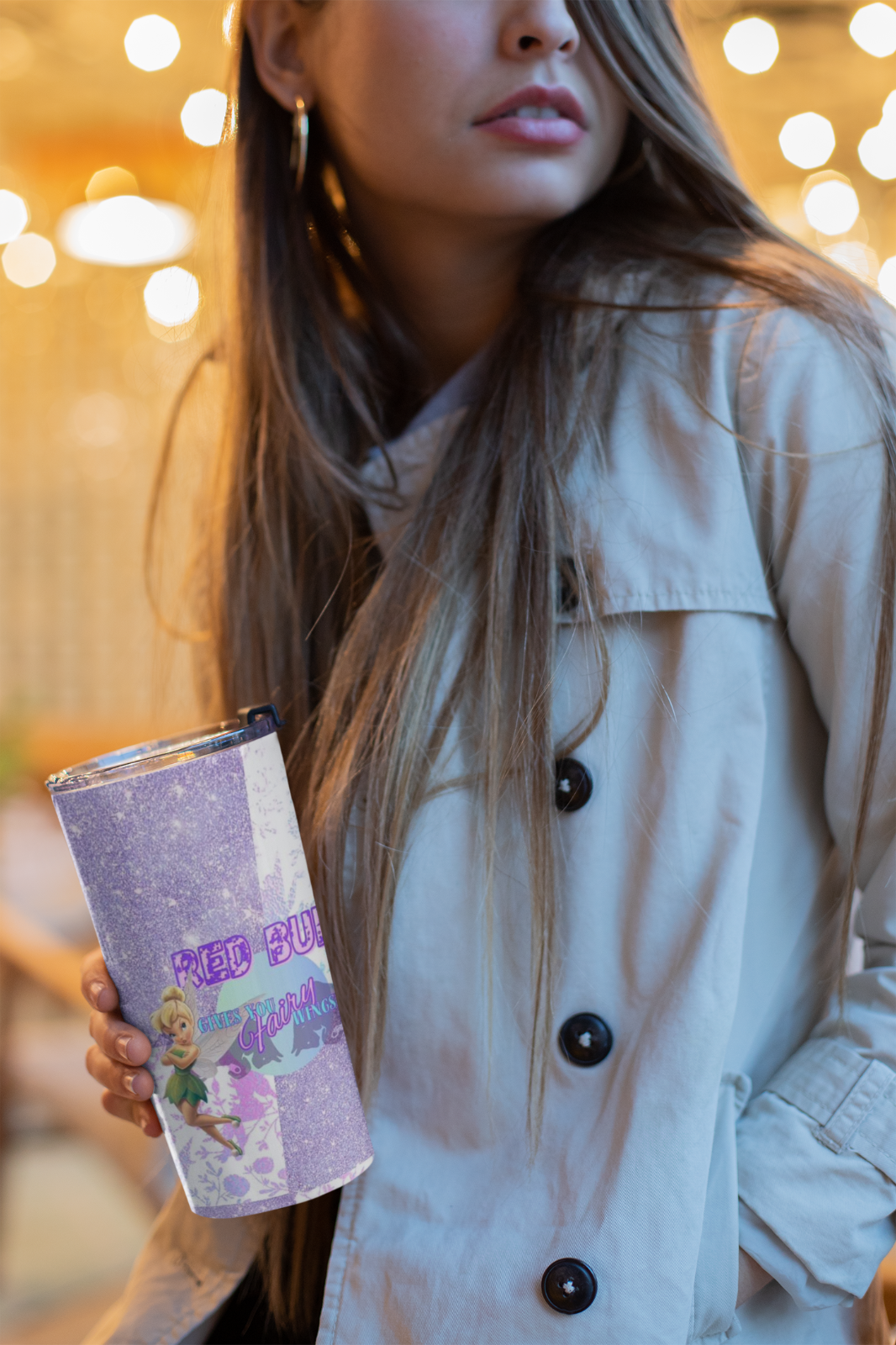 Disney-Inspired Tinkerbell Cup – Fairy Glitter Tumbler – Fast UK Dispatch