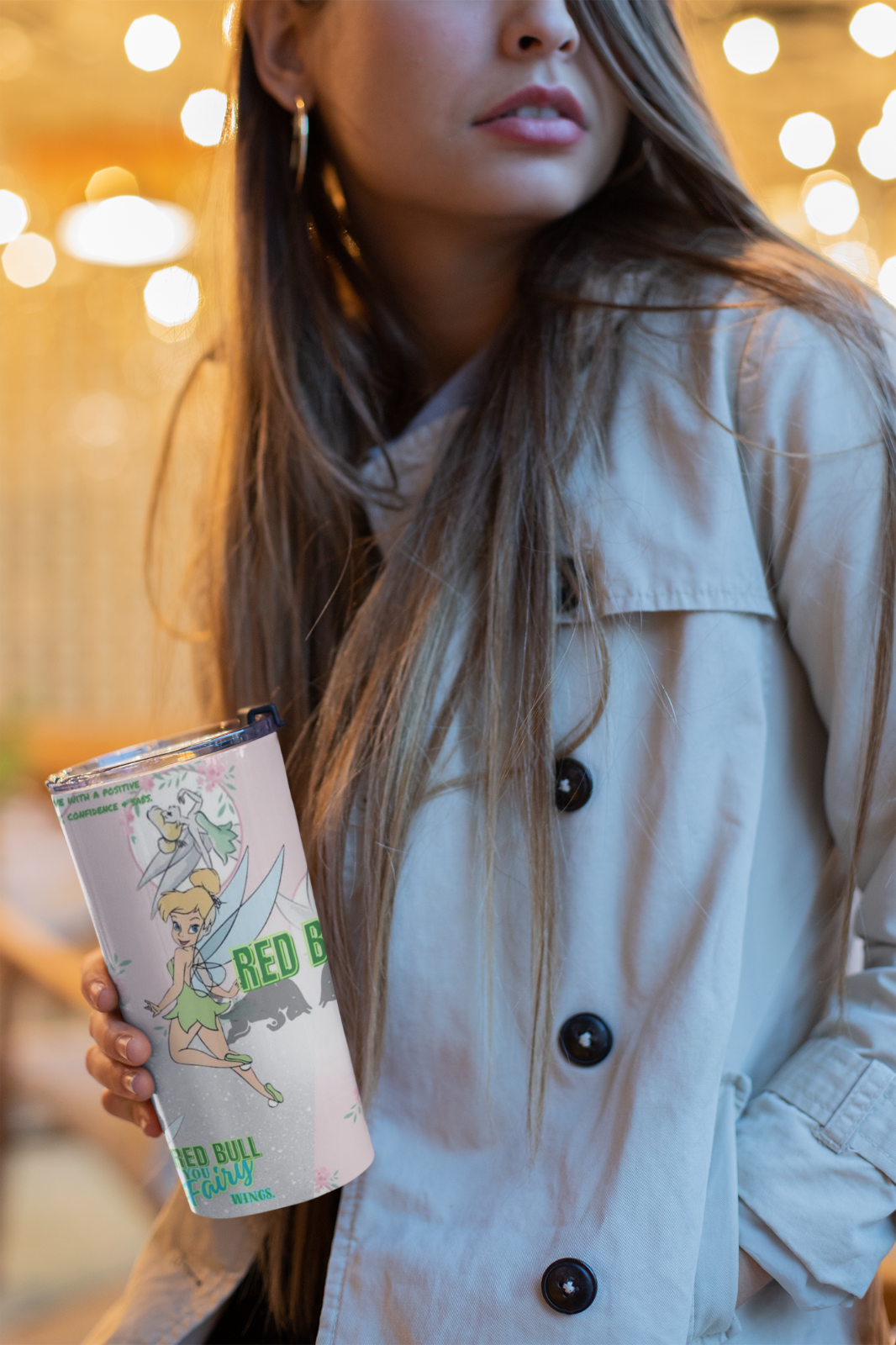 Disney-Inspired Tinkerbell Cup – Fairy Glitter Tumbler – Fast UK Dispatch