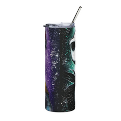 20oz Jack & Sally Nightmare Before Christmas Tumbler  Halloween Splatter Art Cup