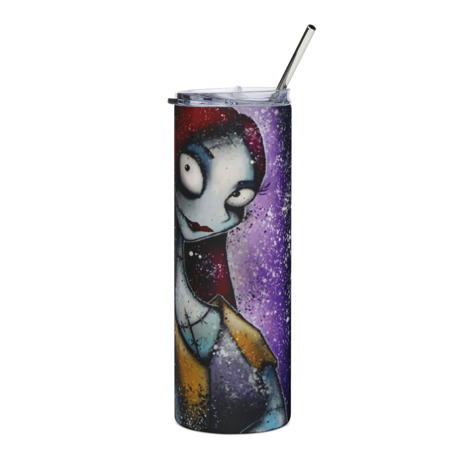 20oz Jack & Sally Nightmare Before Christmas Tumbler  Halloween Splatter Art Cup