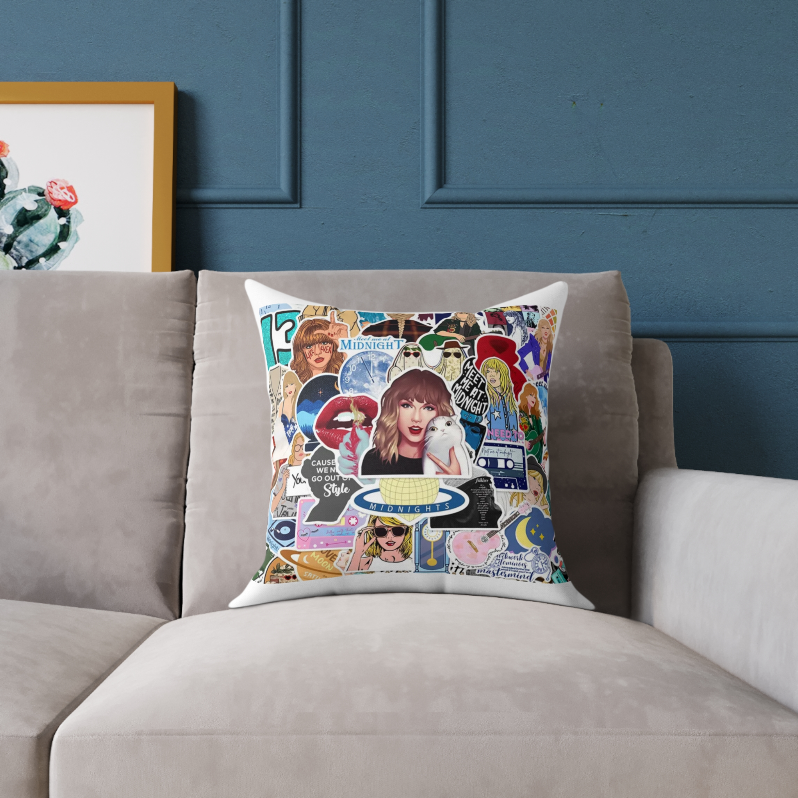 Taylor Swift Throw Pillow Collection – 40x40cm with Infill | Swiftie Home Decor
