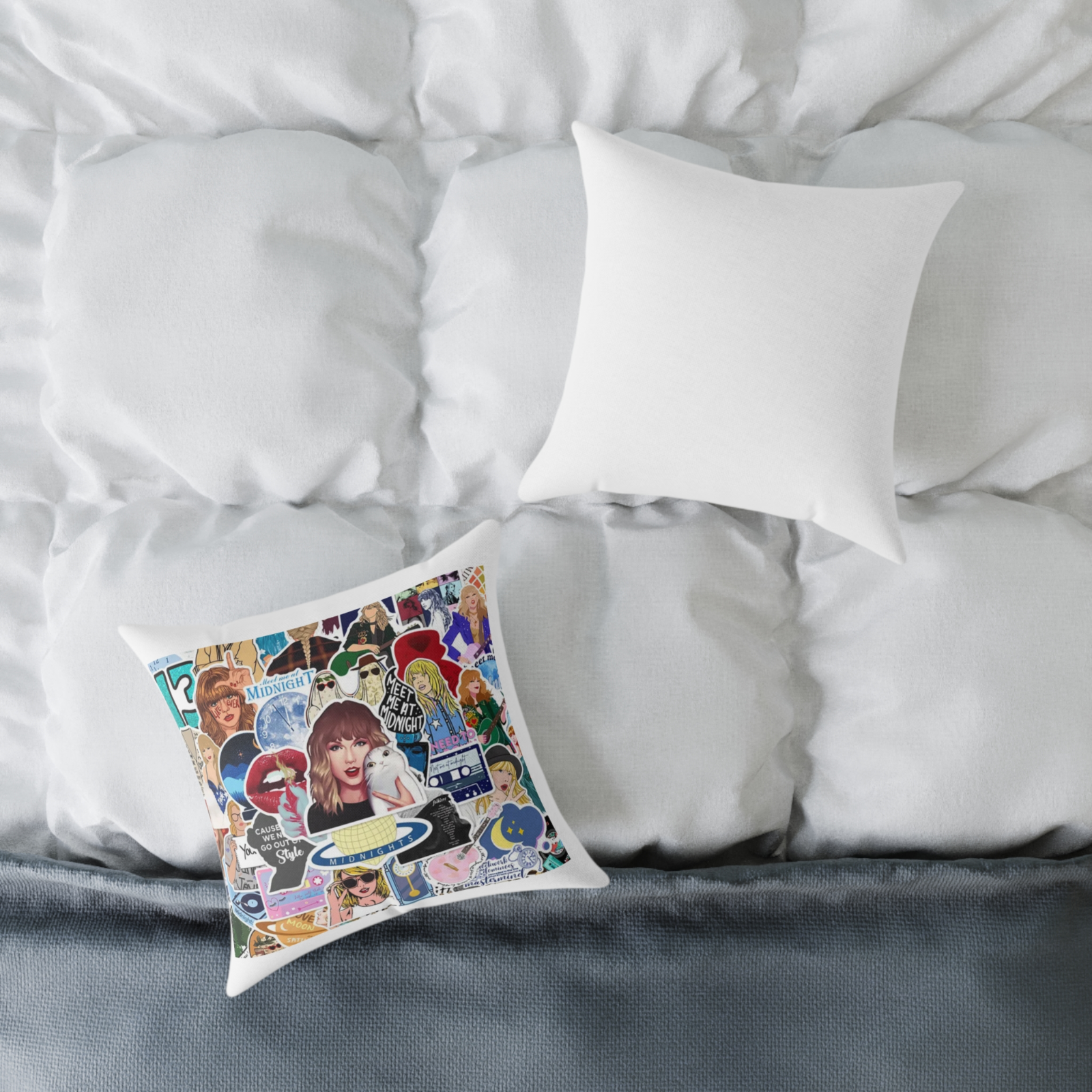 Taylor Swift Throw Pillow Collection – 40x40cm with Infill | Swiftie Home Decor