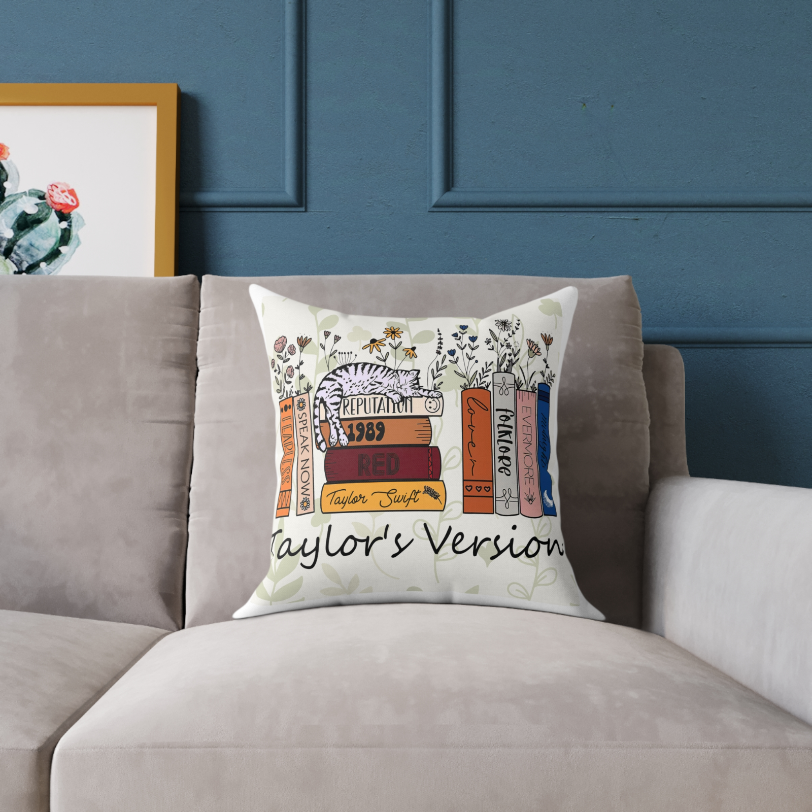 Taylor Swift Throw Pillow Collection – 40x40cm with Infill | Swiftie Home Decor