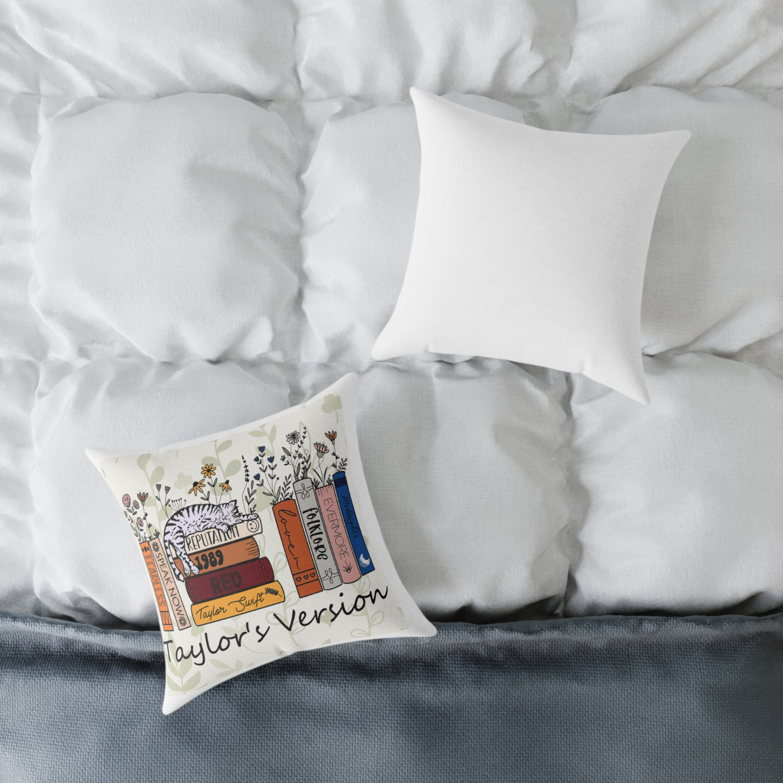 Taylor Swift Throw Pillow Collection – 40x40cm with Infill | Swiftie Home Decor