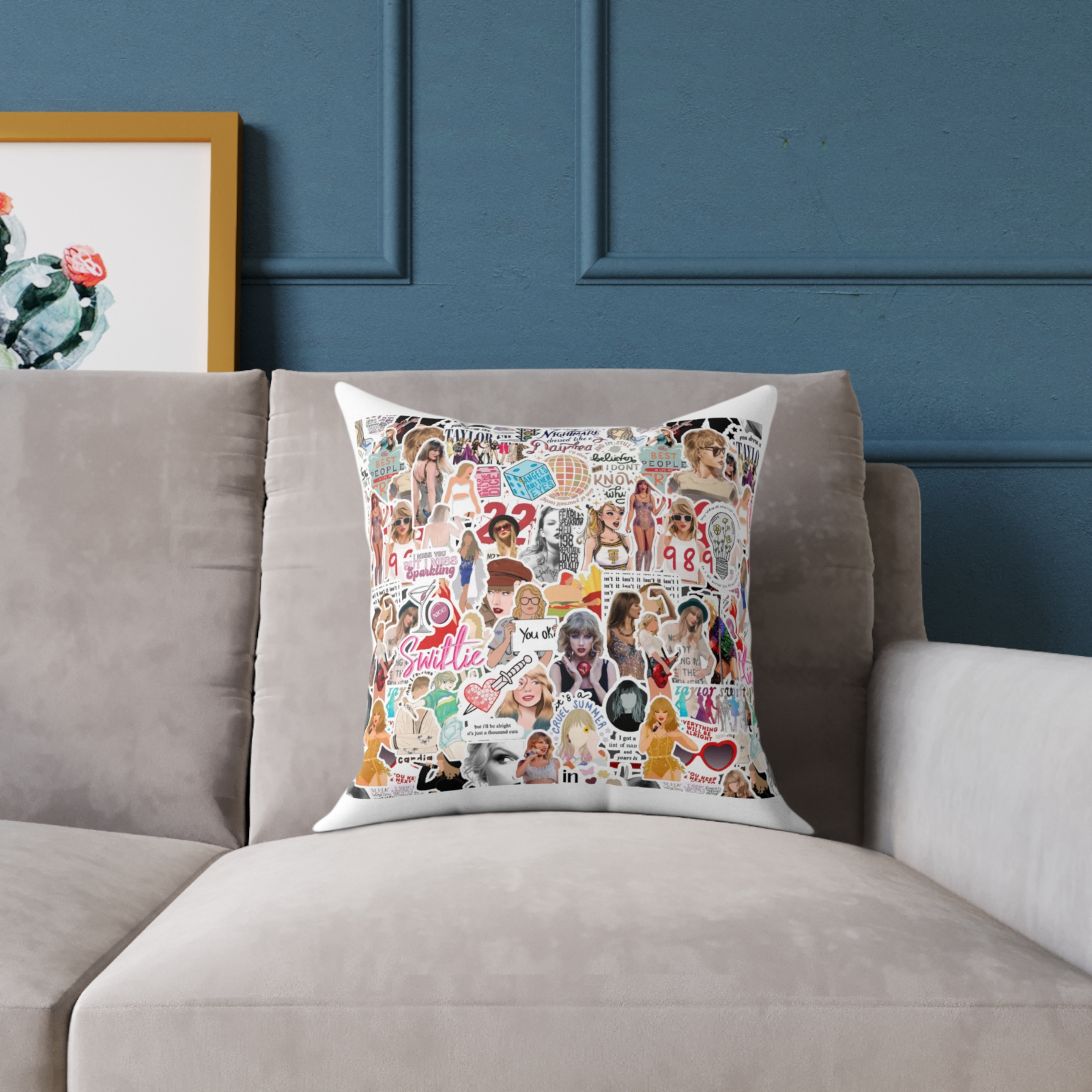 Taylor Swift Throw Pillow Collection – 40x40cm with Infill | Swiftie Home Decor