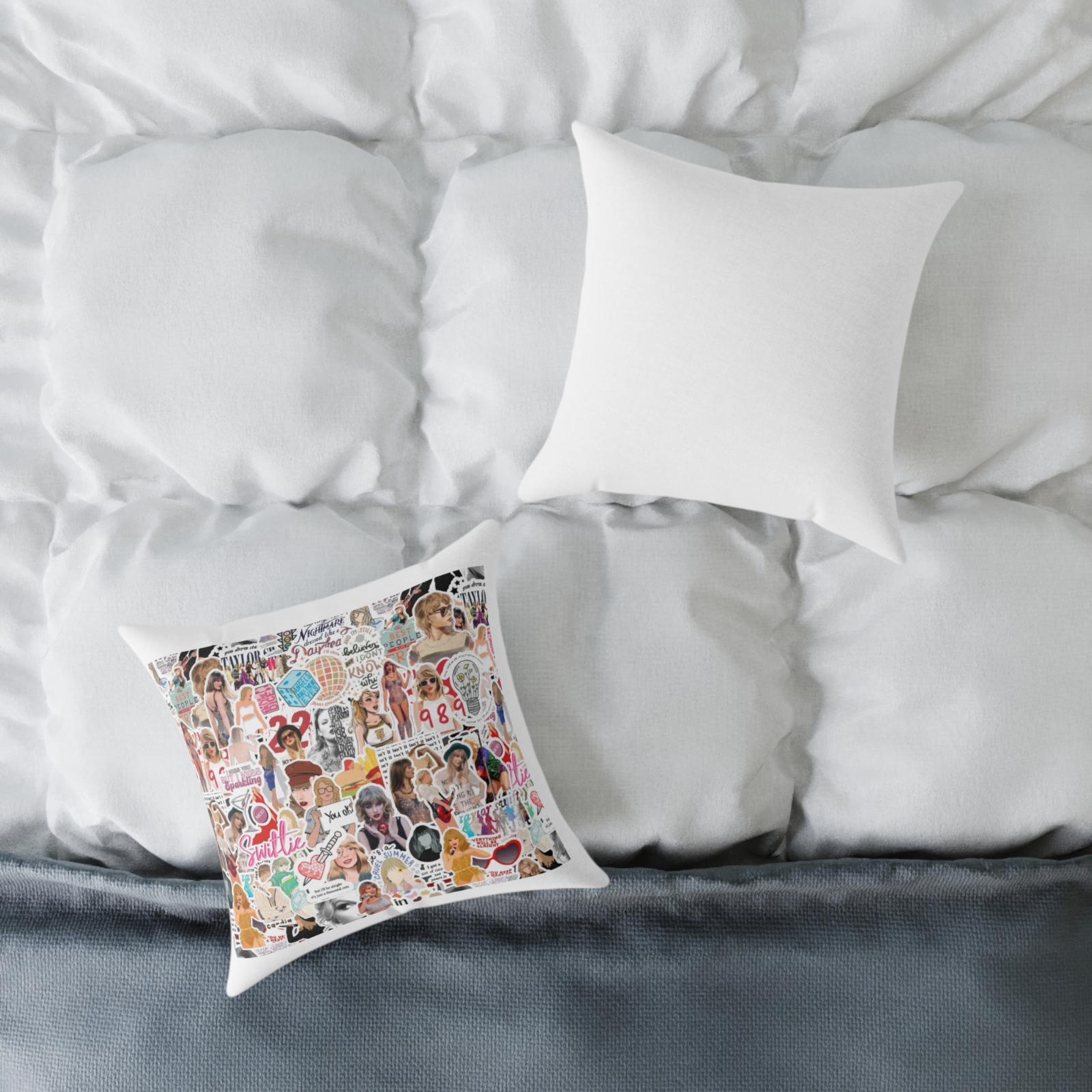 Taylor Swift Throw Pillow Collection – 40x40cm with Infill | Swiftie Home Decor