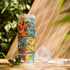 Custom 20oz Anime Tumbler – Pokémon Characters – Stainless Steel Cup w/ Straw