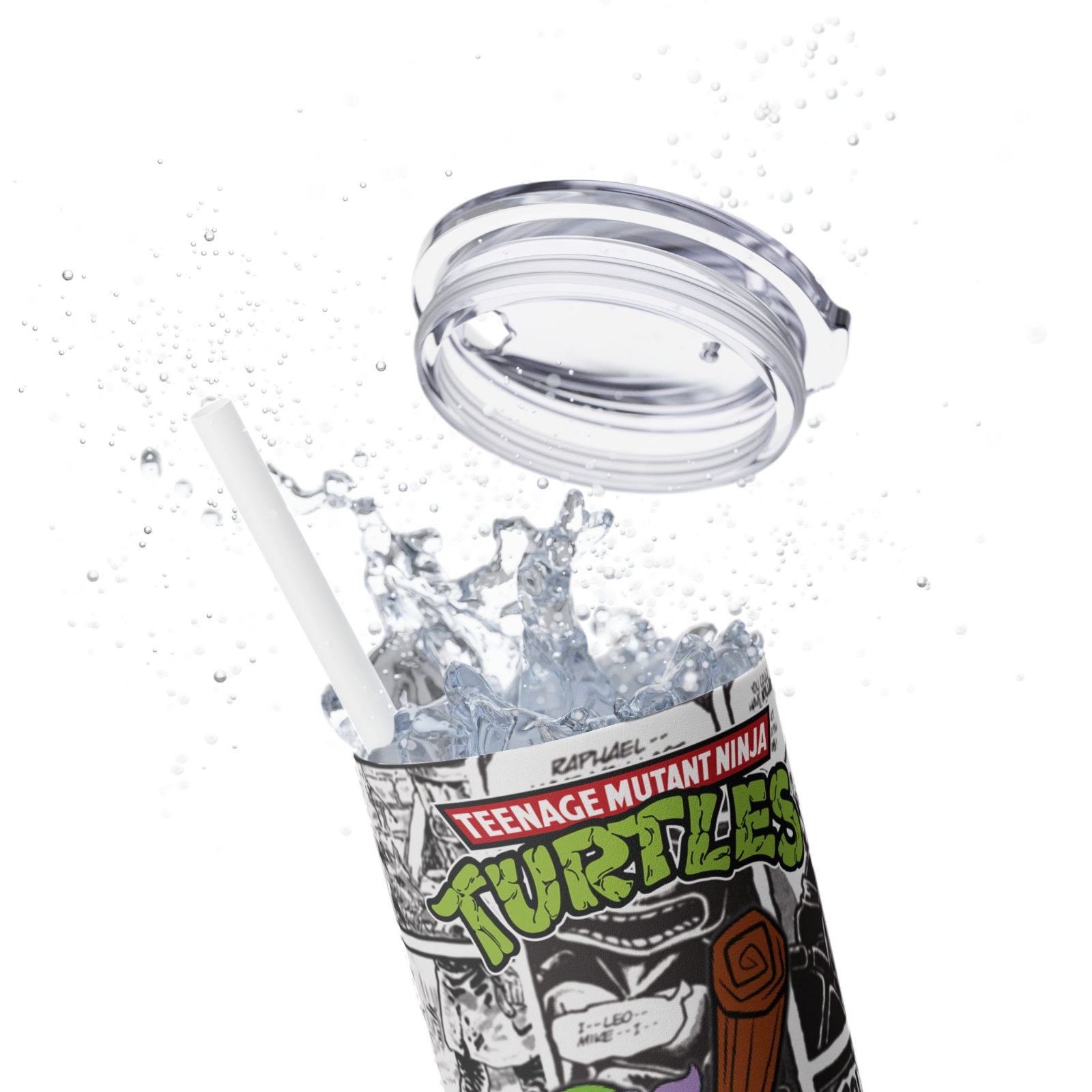 TMNT Donatello Tumbler – 20oz Comic Book Skinny Cup – Retro Ninja Fan Gift