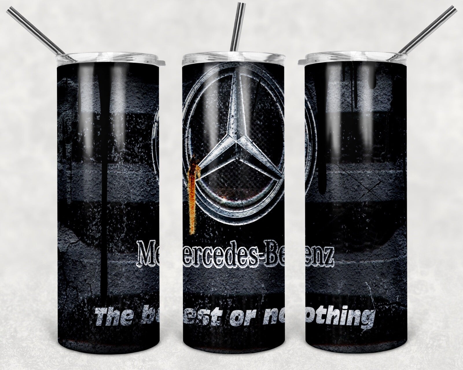 Custom Mercedes Benz 20oz Tumbler Travel Coffee Mug straw Truck Car Enthusiasts