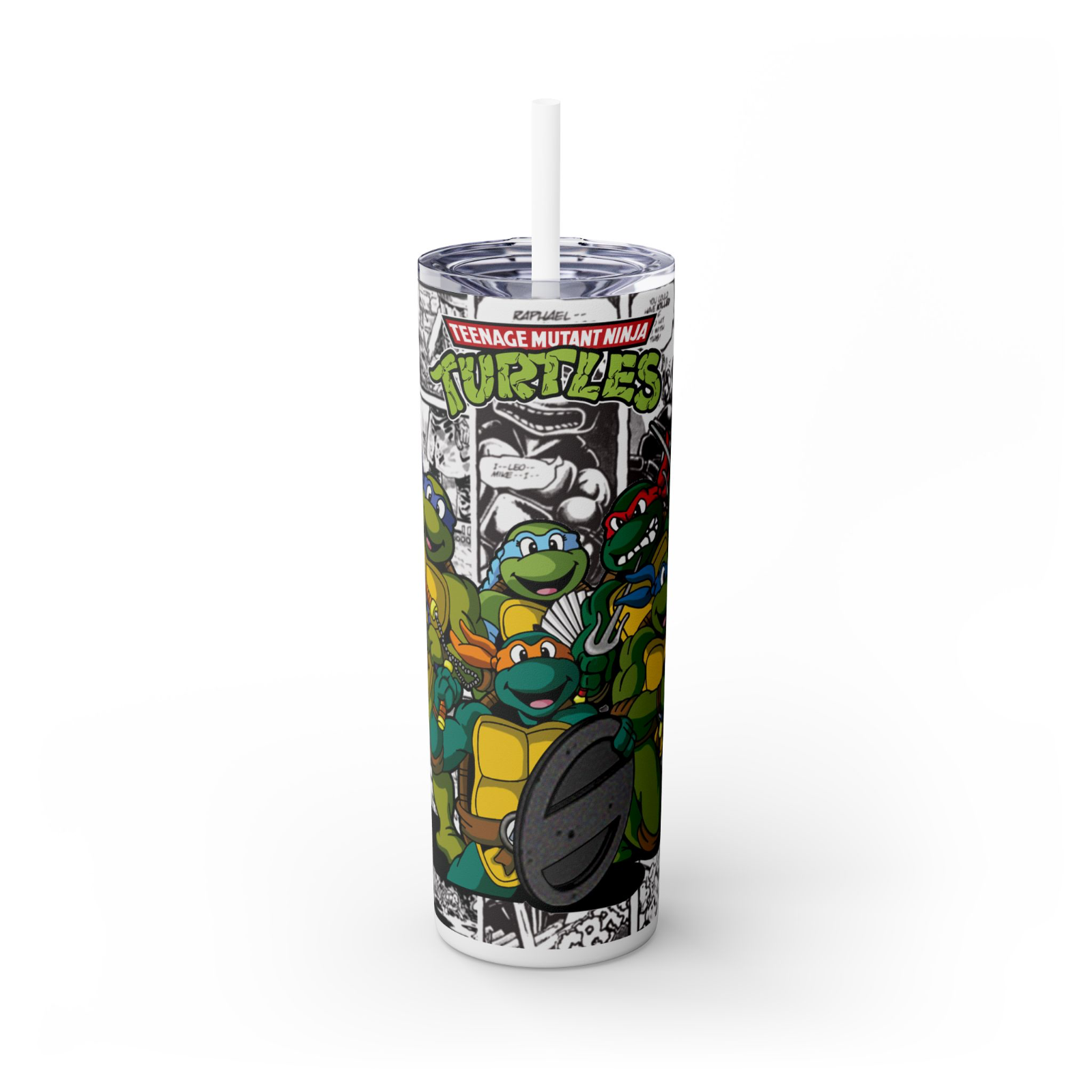 Teenage Mutant Ninja Turtles 20oz Tumbler – Full Team Comic Wrap Cup – UK Stock