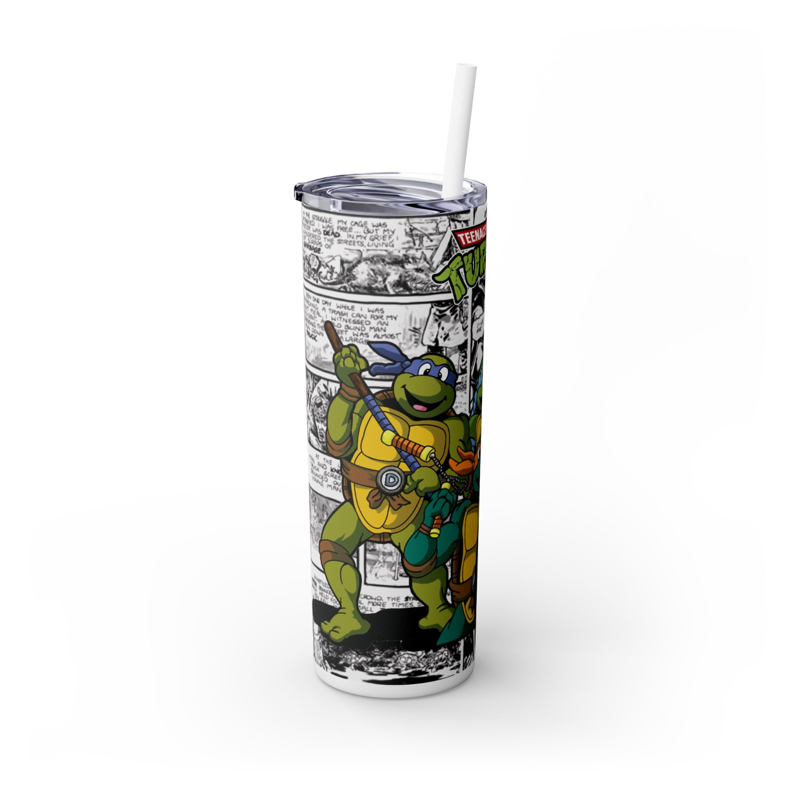 Teenage Mutant Ninja Turtles 20oz Tumbler – Full Team Comic Wrap Cup – UK Stock