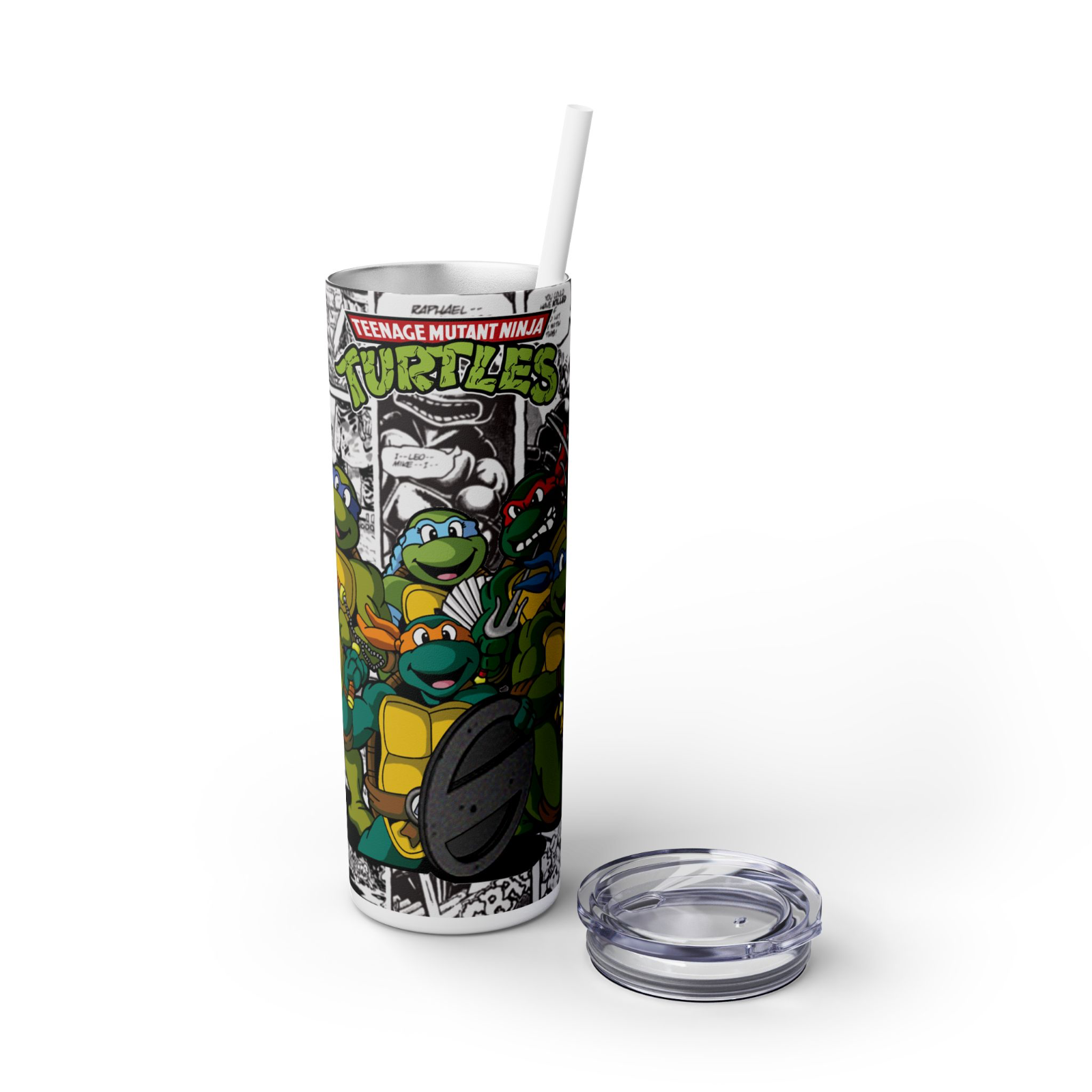 Teenage Mutant Ninja Turtles 20oz Tumbler – Full Team Comic Wrap Cup – UK Stock