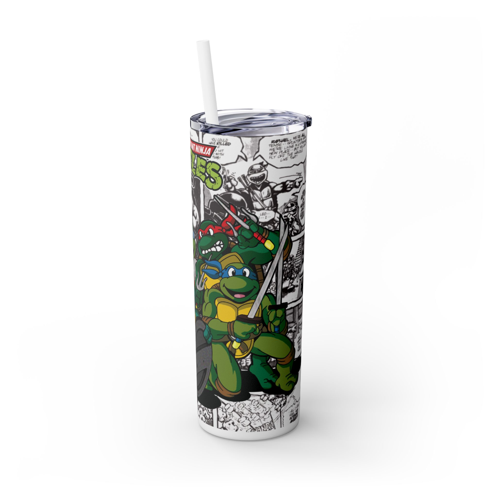 Teenage Mutant Ninja Turtles 20oz Tumbler – Full Team Comic Wrap Cup – UK Stock