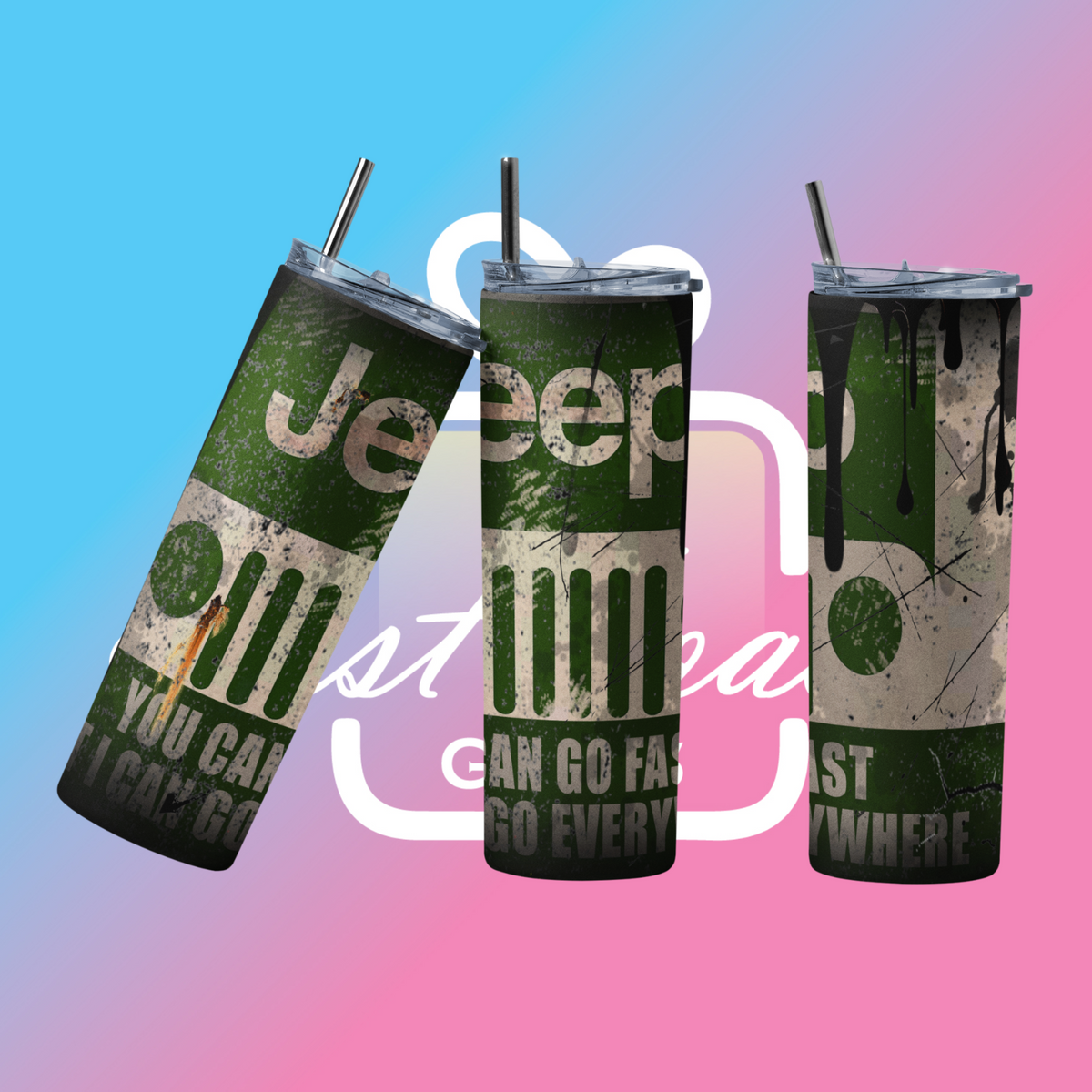 Custom Jeep 20oz Tumbler Travel Coffee Mug straw Truck Car Enthusiasts